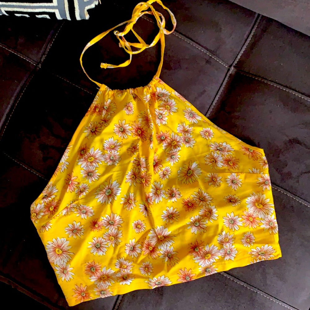 Cute sunflower halter top